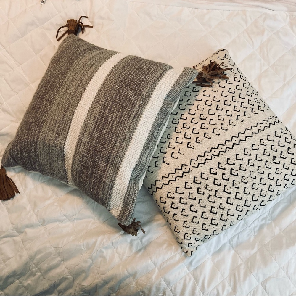 2 for $15 bundle, Coordinating Mud Cloth and Wool Pillows